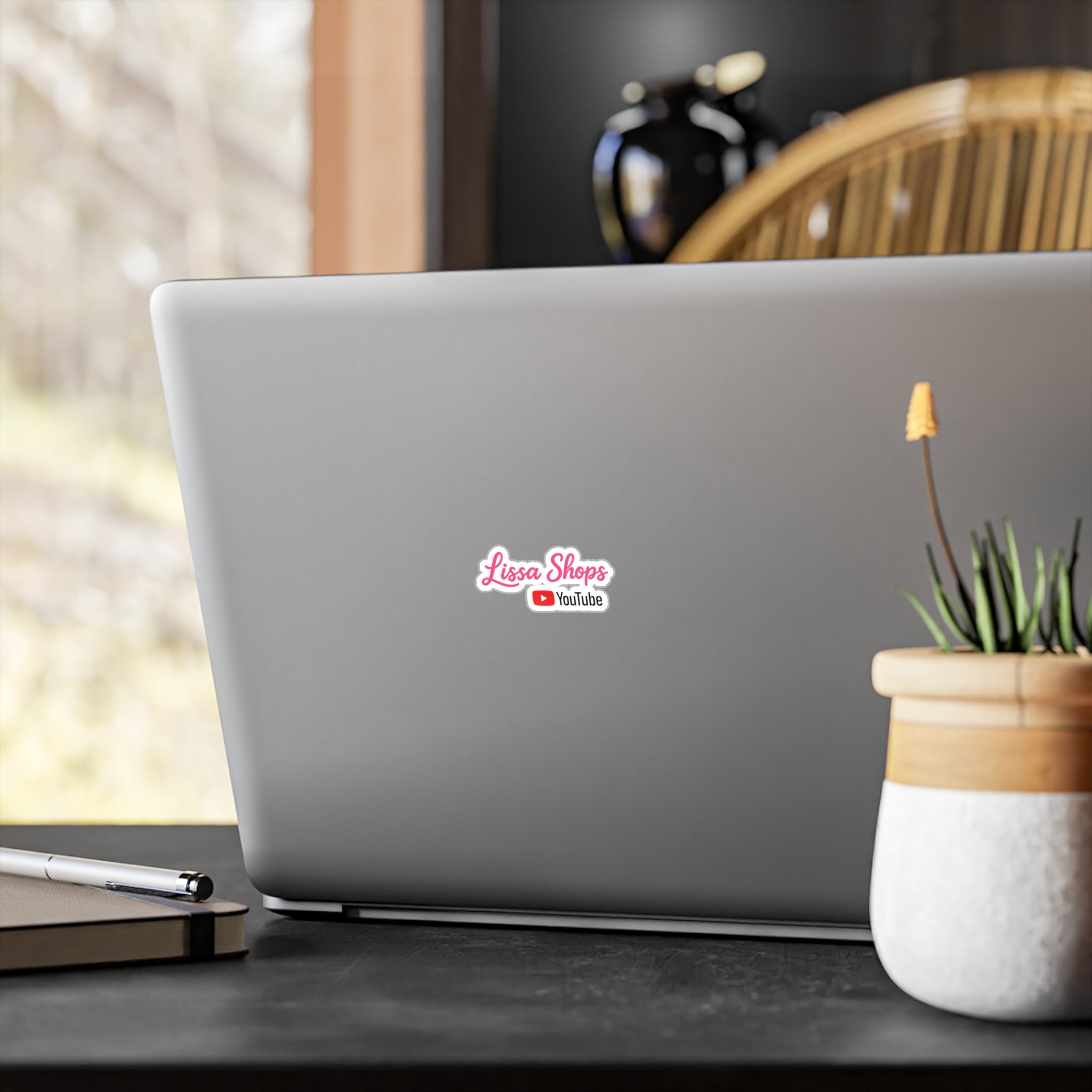 Lissa Shops YouTube Vinyl Sticker — Kiss-Cut Logo Decal 3" wide
