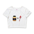 Crop Tee — 'Mayonnaise = Evil' Graphic Women’s Crop Top (Funny Condiment Humor)